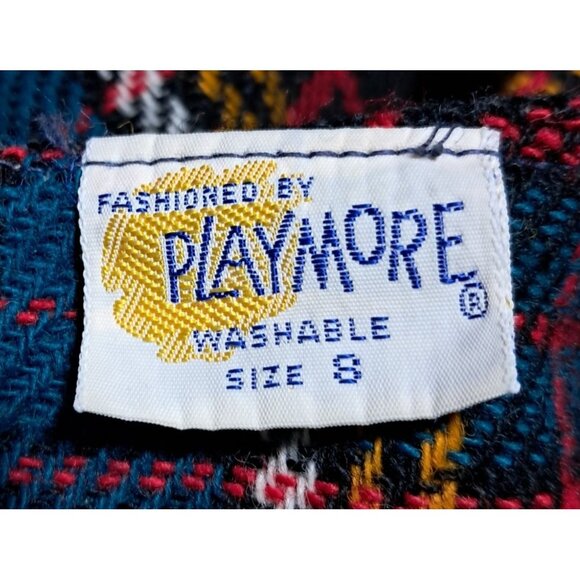 Vintage 60s Girls Plaid Jumper Dress Girls Size 8 by Rayonette - Picture 2 of 9